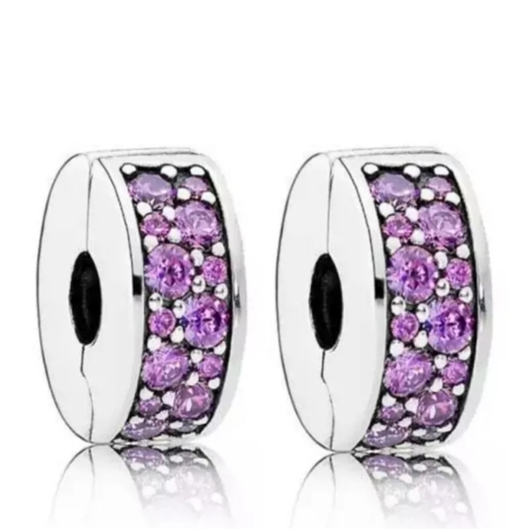 Pandora Jewelry - Pandora pair of purple shining Elegance clips.